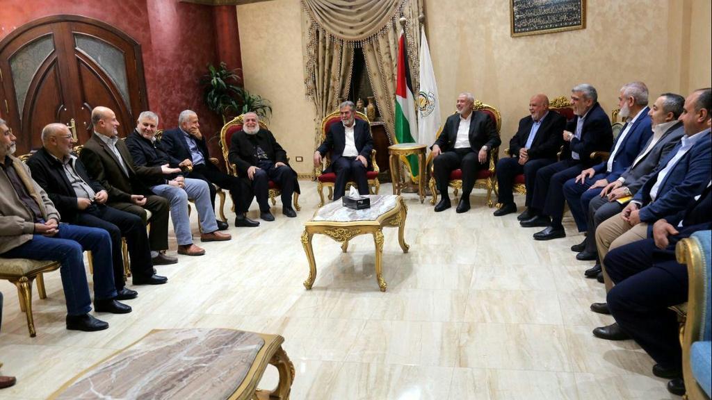 The heads of the Palestinian factions in Gaza meeting with Egyptian officials in Cairo this week 