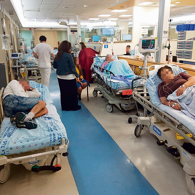 כך נראה חורף 2019. איך יראה חורף 2020? (צילום: טל שחר) חולים מאושפזים במסדרונות