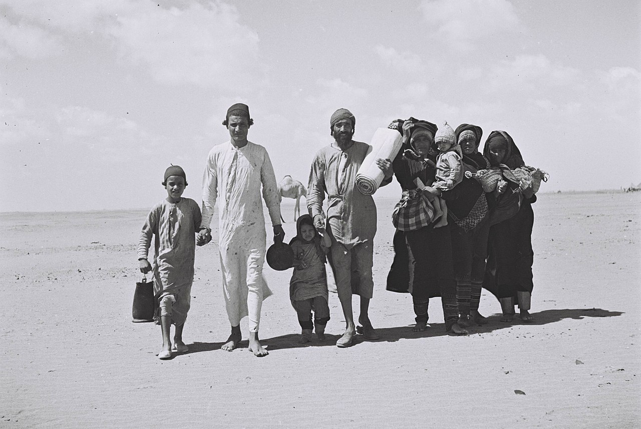 A Yemenite Jewish refugee family on their way to Israel via the port of Aden 