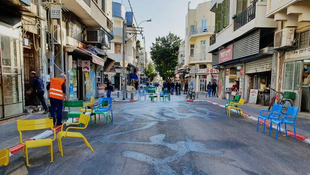 שוק לוינסקי. נסגר לתנועת כלי רכב והפך למדרחוב (צילום: עיריית תל אביב ) שוק לוינסקי הופך למדרחוב