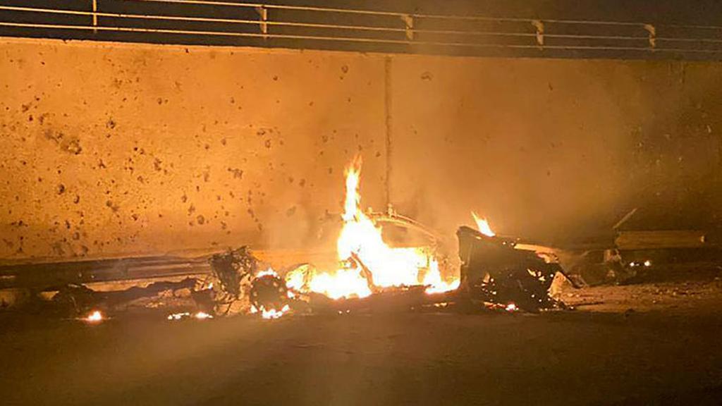 The aftermath of the Baghdad airstrike that killed Qassem Soleimani 