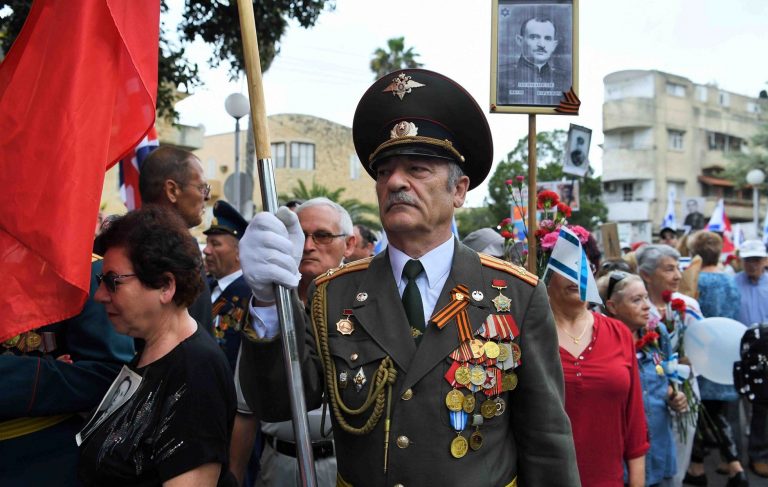 A Red Army veteran marches in the Victory Day event in Haifa, May 2019 (Photo: Haifa Municipality) A Red Army veteran marches in the Victory Day event in Haifa, May 2019