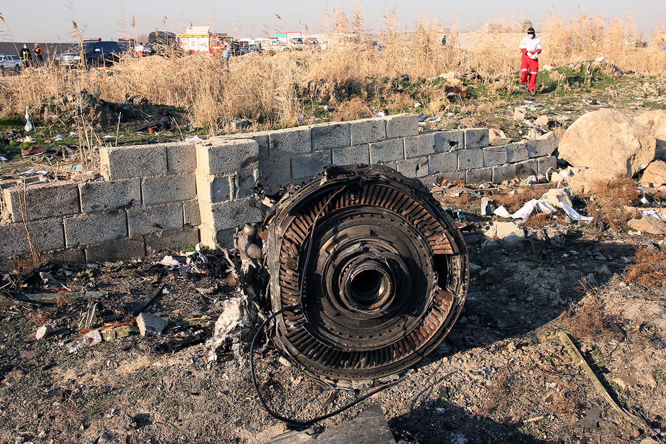 Debris from Ukraine International Airlines Flight 752, which was shot down by an Iranian missile shortly after takeoff in Tehran last week (Photo: EPA) התרסקות מטוס נוסעים אוקראיני ב איראן