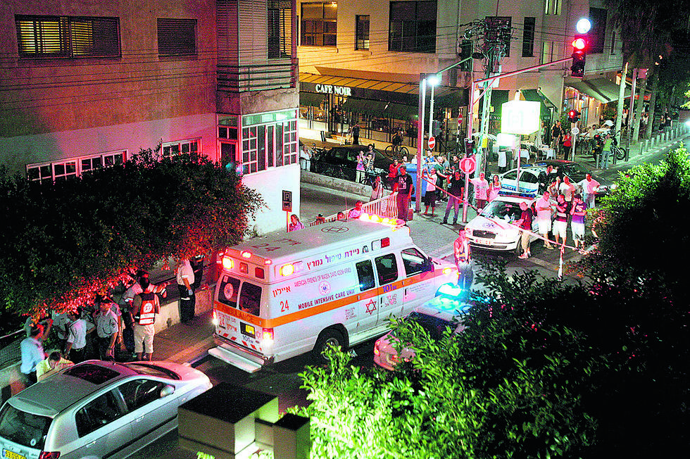 הרצח בברנוער. ''אירוע שיכול לחזור'' (צילום: עמית מגל) זירת הפיגוע בברנוער בתל אביב