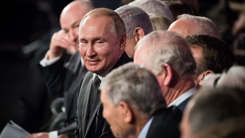 Vladimir Putin attending the World Holocaust Forum in Yad Vashem in 2020 