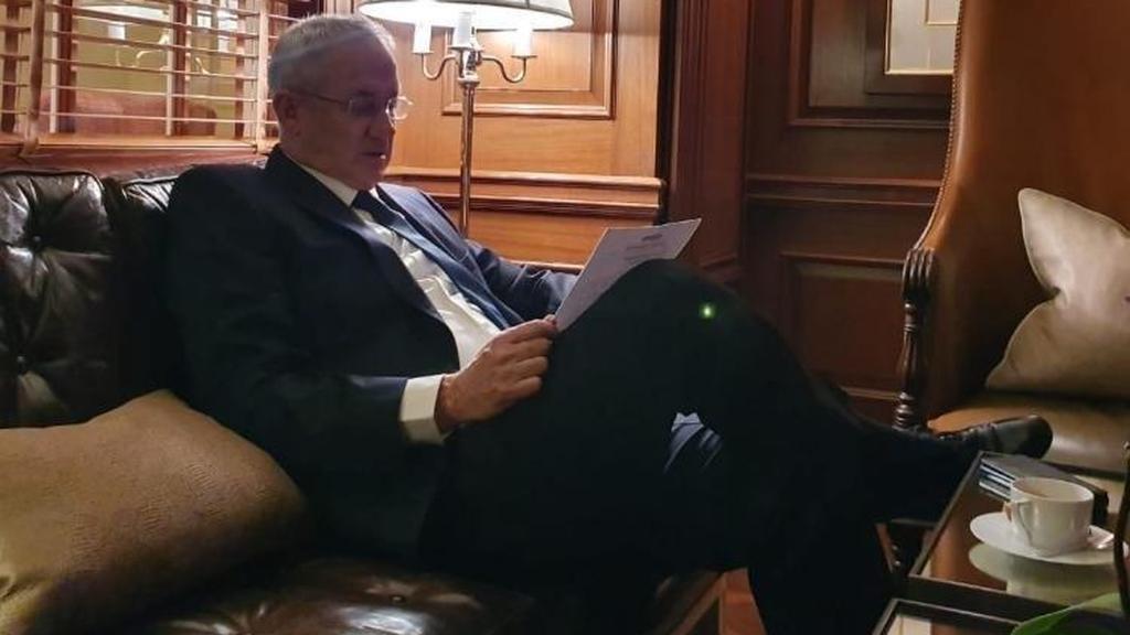 Benny Gantz ahead of his meeting with Trump בני גנץ