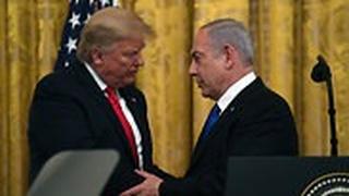 דונלד טראמפ ובנימין נתניהו בחשיפת תוכנית המאה 