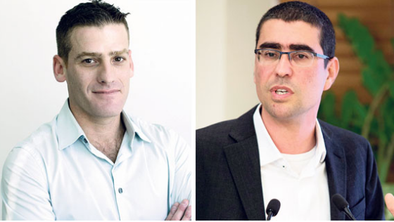 מימין: הממונה על השכר באוצר קובי בר נתן ויו"ר ועד עובדי תע"א יאיר כץ