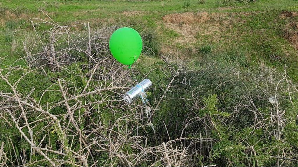 Balloon with explosive device dispatched from Gaza 