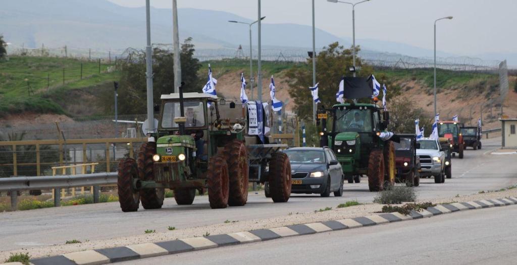 מחאת החקלאים בבקעה -" שיירת ריבונות". מסר לנתניהו "תביא את החלת הריבנות הגיע הזמן אחרי 52 שנה"