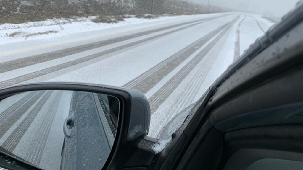 Snow in northern Golan Heights 