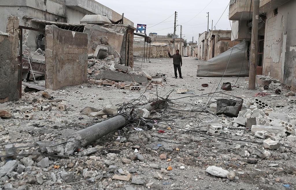 A neighborhood in Idlib after bombings by the Syrian Army (Photo: AFP) מחוז אידליב סוריה אחרי הפצצות