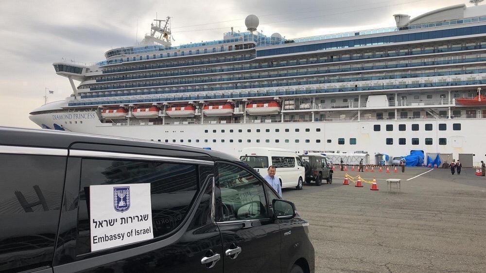 ההיערכות לפינוי הישראלים מהספינה (צילום: שגרירות ישראל בטוקיו) נערכים לקראת פינוי הישראלים מספינת "דיימונד פרינסס"