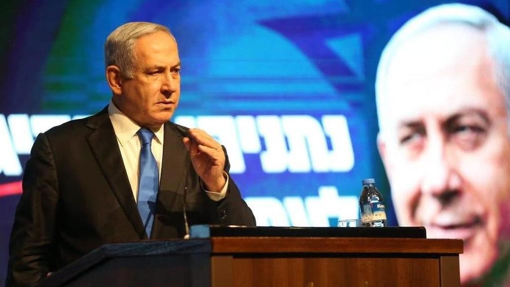Netanyahu during a campaign rally in Migdal HaEmek (Photo: Elad Gershgorn ) בנימין נתניהו בכנס הליכוד במגדל העמק