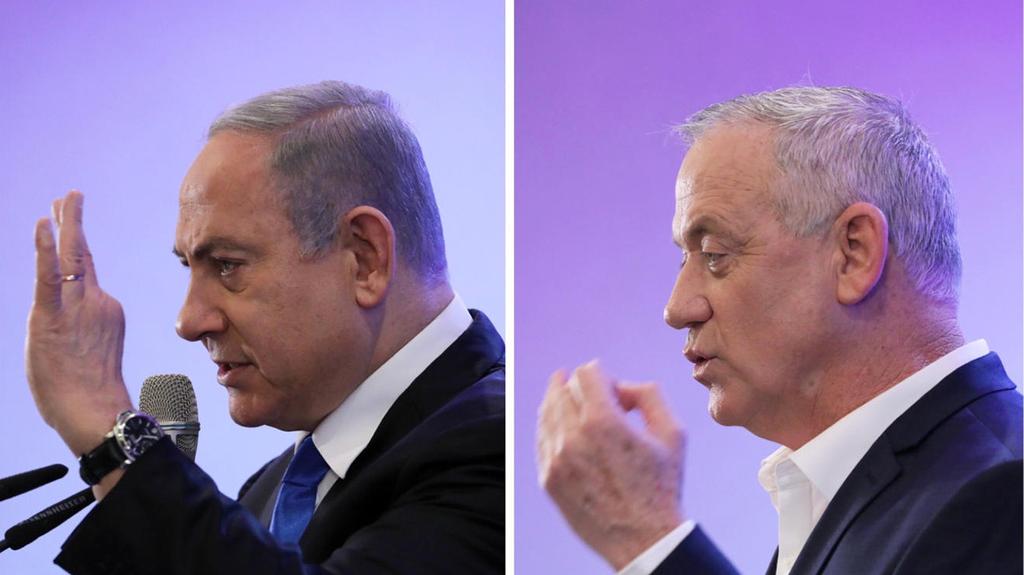 Benjamin Netanyahu and Benny Gantz (Photo: EPA) בני גנץ בנימין נתניהו