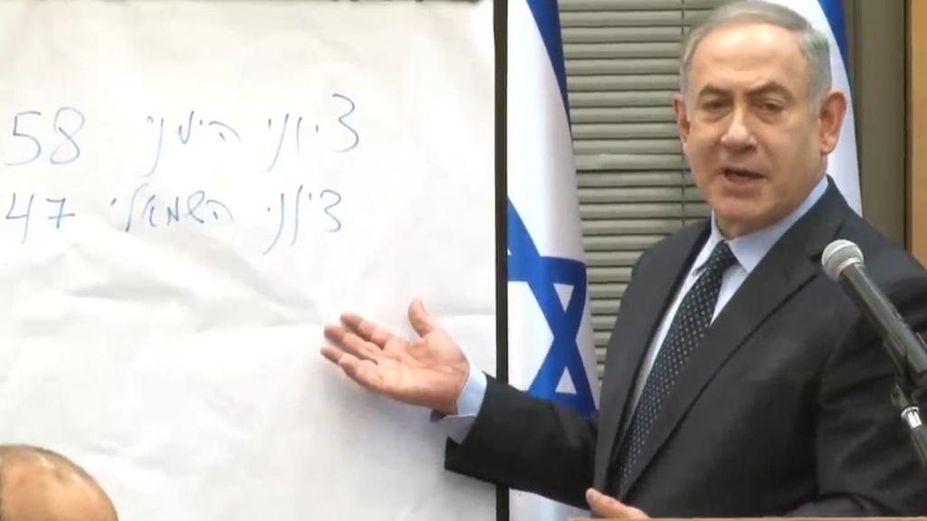 Prime Minister Benjamin Netanyahu divides the electorate into left-wing Zionists and right-wing Zionists, ignoring Israel's Arab voters (Photo: Alex Gamburg) בנימין נתניהו
