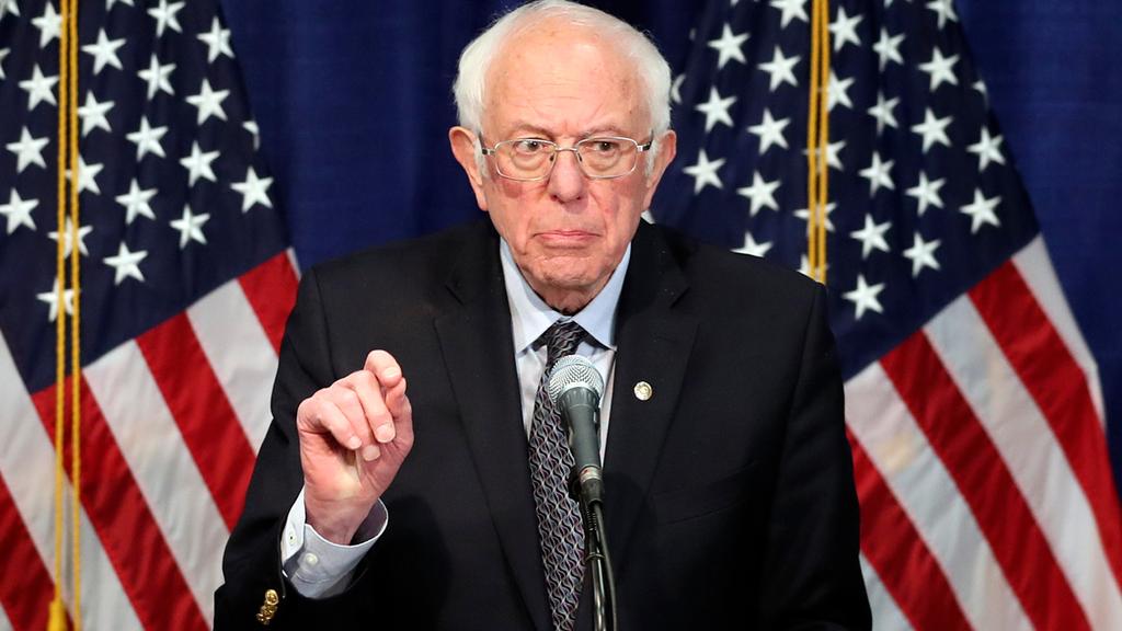 Democratic presidential candidate Bernie Sanders (Photo: AP) ברני סנדרס מסיבת עיתונאים ורמונט ארה"ב
