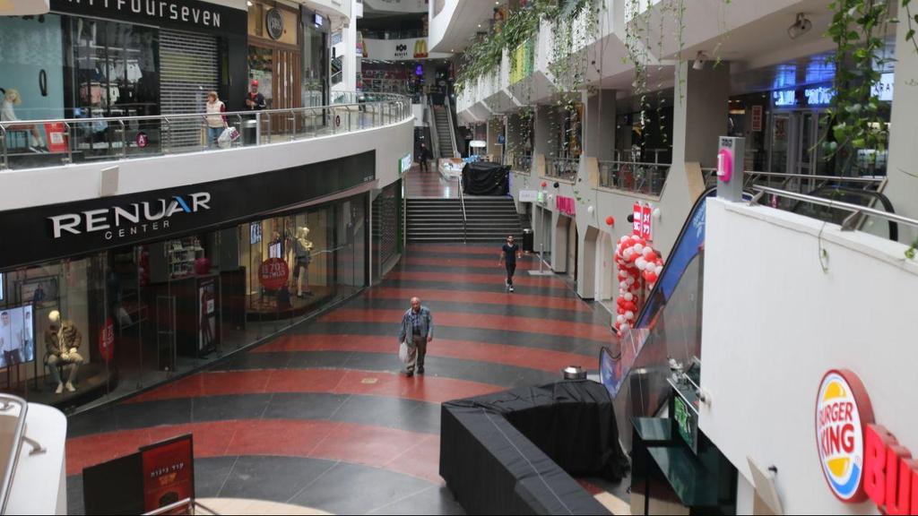 Dizengoff Center in Tel Aviv standing empty during the coronavirus crisis