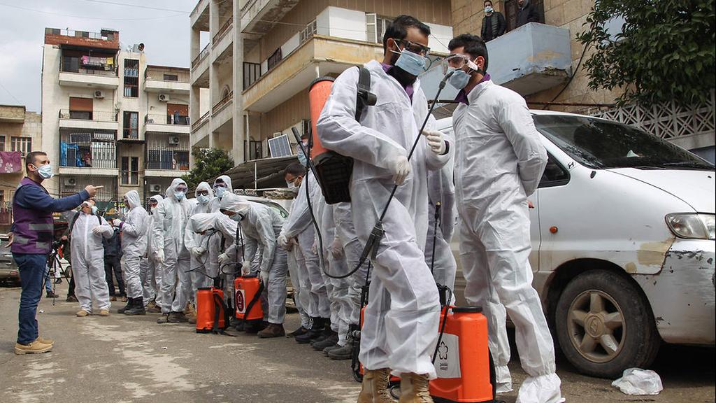 Disinfection in the Syrian city of Idlib (Photo: AFP) Disinfection in the Syrian city of Idlib