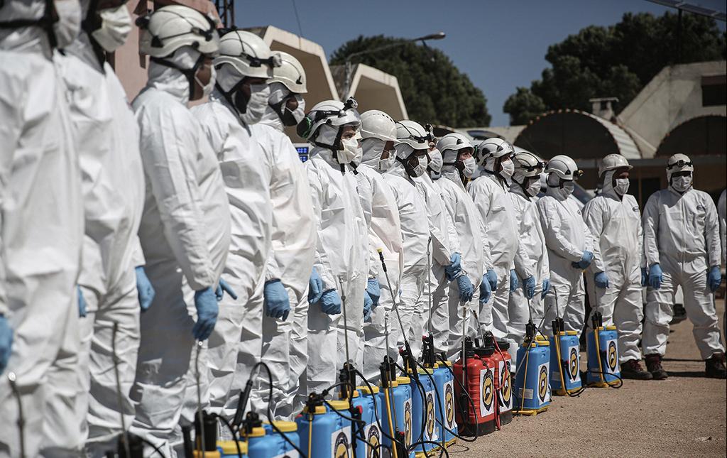 Syria's Armed Forces aiding disinfection in Idlib (Photo: MCT) חיטוי באידליב
