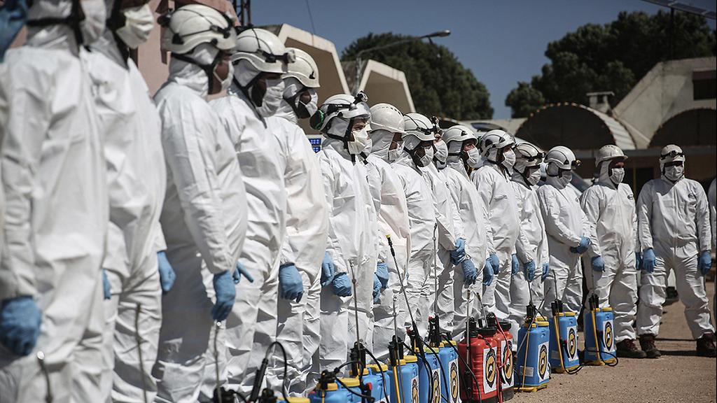 precautions and disinfection in the Syrian city of Idlib (Photo: MCT) חיטוי באידליב