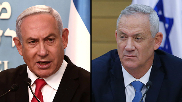 בנימין נתניהו ובני גנץ (צילום: אלכס קולומויסקי רויטרס) בנימין נתניהו בני גנץ