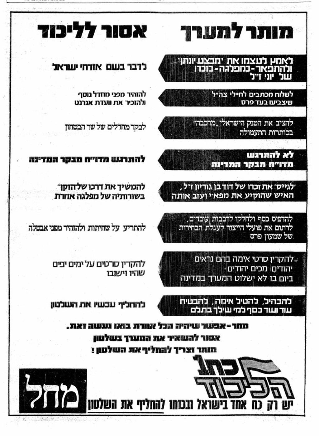 כרזה של הליכוד