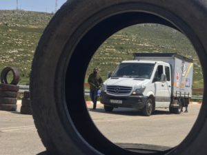 Roadblock at the enterance to Sinjil on the West Bank