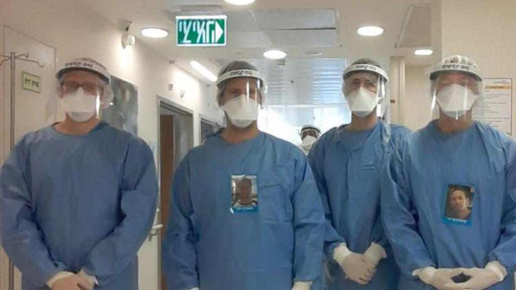 Doctors at the Meir Hospital in Kfar Saba צוות פנימית ב' במרכז רםואי מאיר בזמן הצפירה