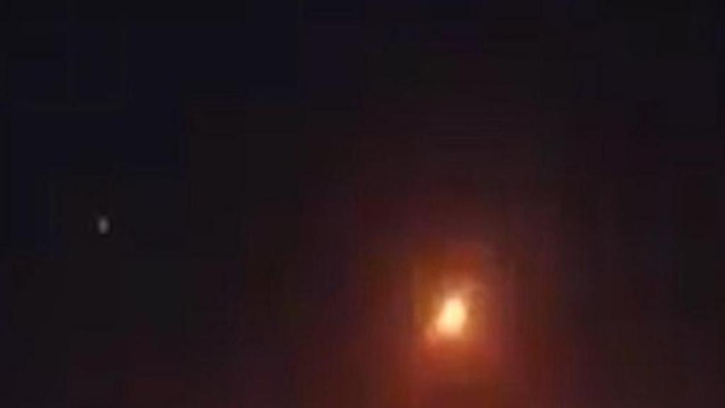  Syrian air defenses respond to an alleged Israeli airstrike near Damascus earlier in the week
