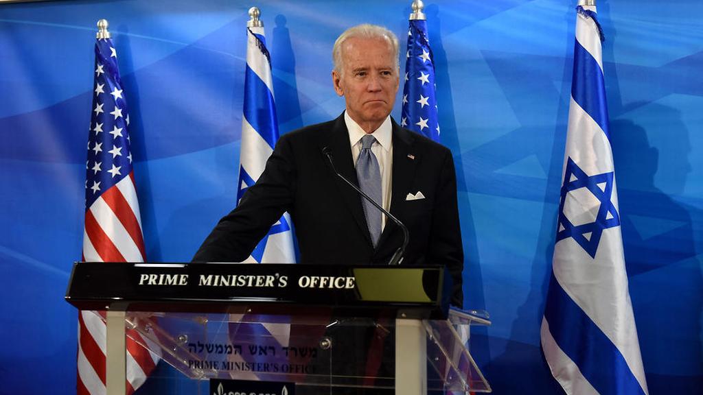 Then U.S. Vice President Joe Biden visiting Israel in 2016 (Photo: AFP) ג'ו ביידן בישראל, מרץ 2016