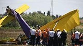 התרסקות מטוס קל בשטח פתוח ליד יקום