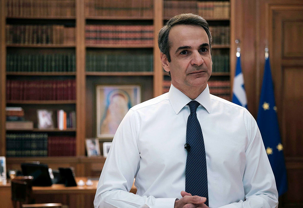 מיצוטקיס. איפוק הוא רק דרך אחת (צילום: רויטרס) נגיף קורונה ראש ממשלת יוון קירייקוס מיצוטקיס