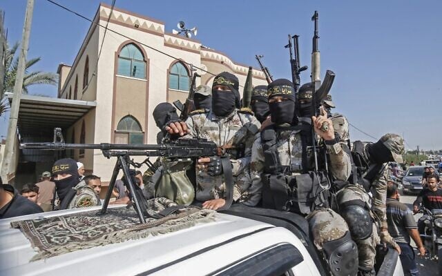 Palestinian Islamic Jihad terrorists attend the funeral of a fellow fighter in Khan Younis in the southern Gaza Strip (Photo: AFP) Palestinian Islamic Jihad terrorists attend the funeral of a fellow fighter in Khan Younis in the southern Gaza Strip