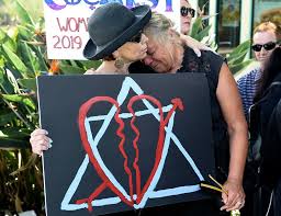 Women protesting anti-Semitism in New York, April 2019 