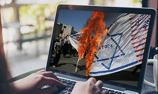 דגל ישראל עולה באש