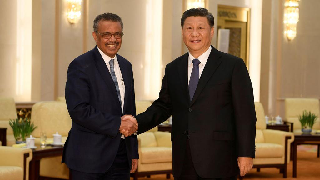 WHO head Tedros Adhanom Ghebreyesus meeting with Chinese President Xi Jinping 