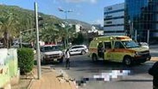 זירת הפגיעה בהולכת הרגל