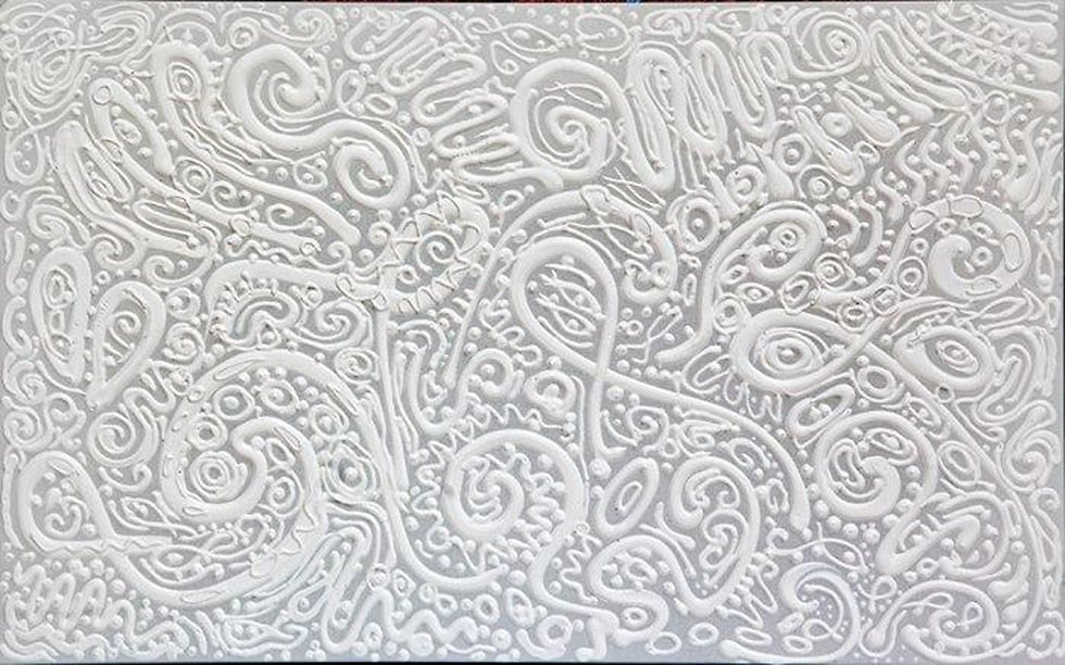 Painting in white by Iris Eshet Cohen (Photo: Iris Eshet Cohen) A painting in white by Iris Eshet Cohen