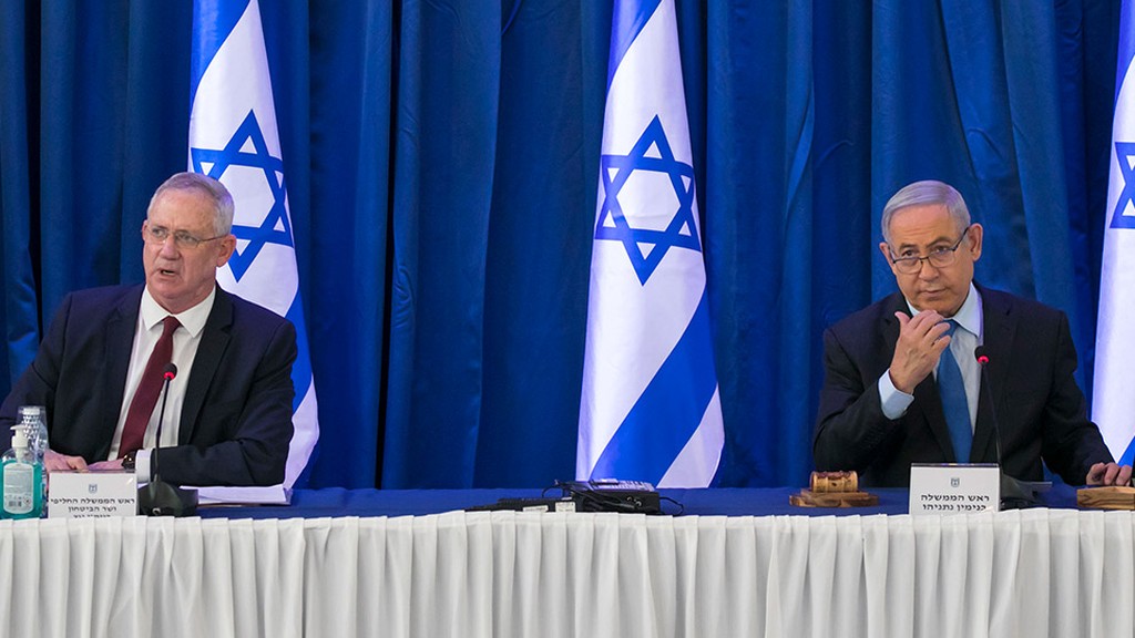 בנימין נתניהו ובני גנץ שוב על מסלול התנגשות (צילום: אוליבייה פיטוסי) ישיבת ממשלה