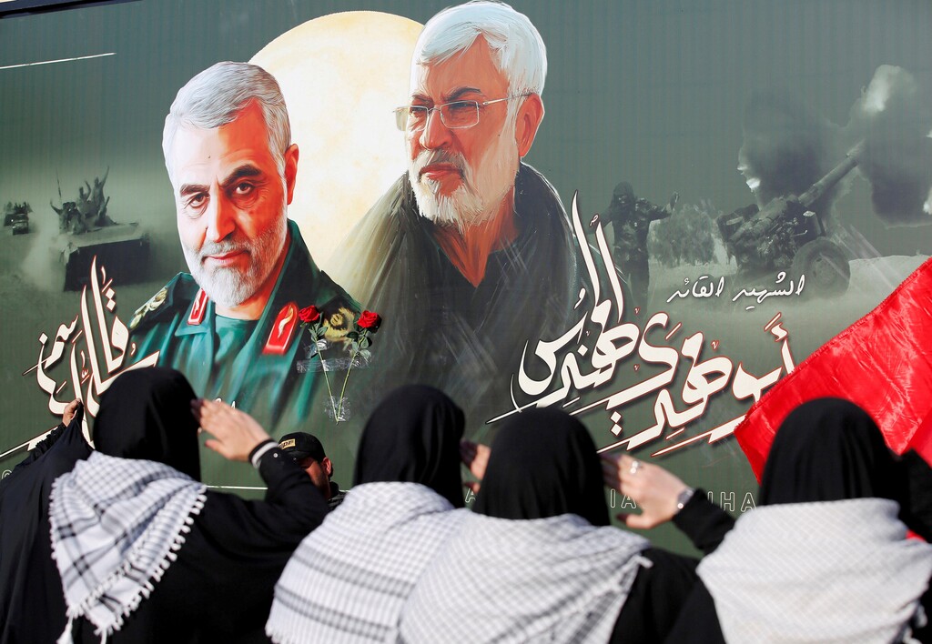Iraqi women gather at the scene where Iran's Quds Force leader Qassem Soleimani and Iraqi militia commander Abu Mahdi al-Muhandis were killed in a U.S. airstrike at Baghdad airport (Photo: Reuters) Iraqi women gather at the scene where Iran's Quds Force top commander Qassem Soleimani and Iraqi militia commander Abu Mahdi al-Muhandis were killed in a U.S. airstrike at Baghdad airport