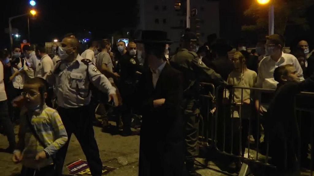 צילום: גיל יוחנן מחאה חרדים רוממה ירושלים