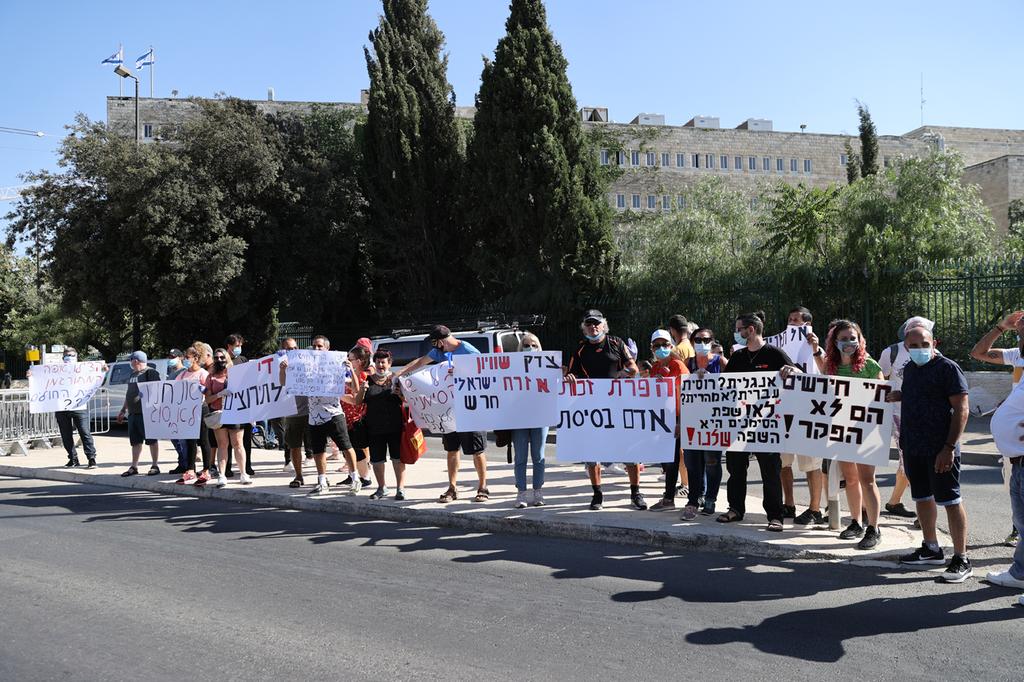 צילום: אלכס קולומויסקי הפגנת החירשים מול משכן הכנסת