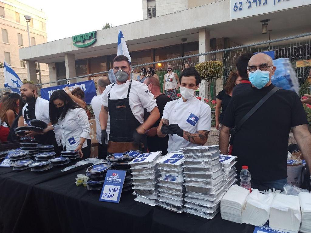 מחאת המסעדנים (צילום: חיים גולדיטש) מחאת המסעדנים