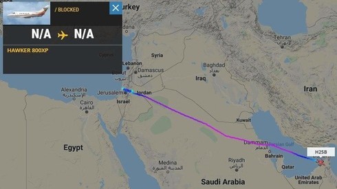 A flight form Israel to Dubai showing no departure or landing data 