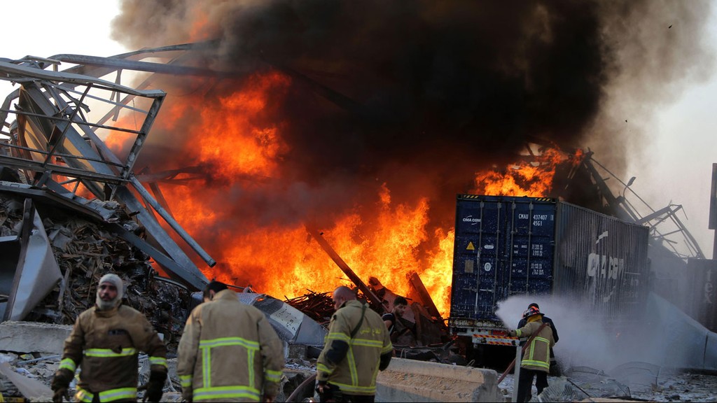 צילום: AFP נזקים לאחר הפיצוץ בביירות