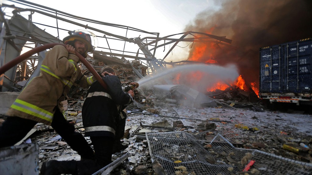צילום: AFP נזקים לאחר הפיצוץ בביירות