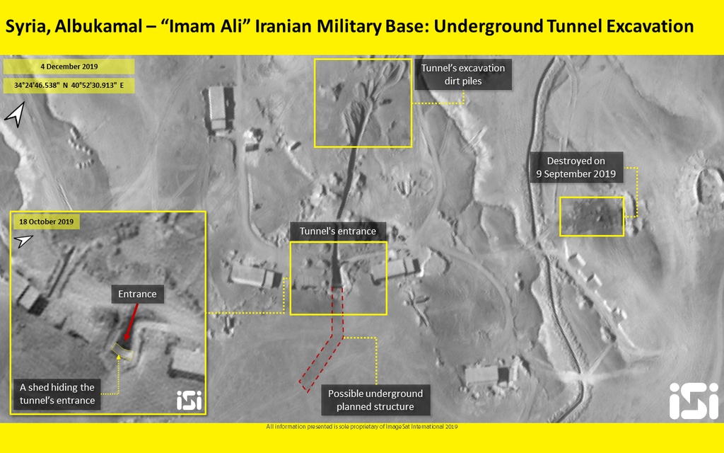 Satellite images of the Imam Ali base ali base in eastern Syria  