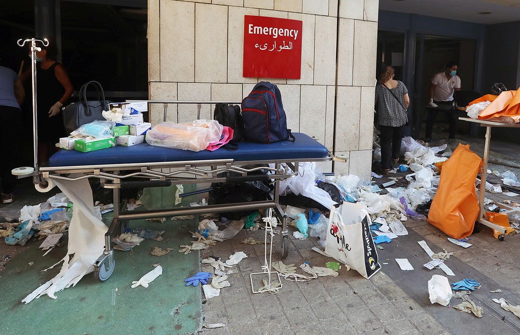 צילום: רויטרס ביירות בית חולים בתי חולים פצועים פיצוץ