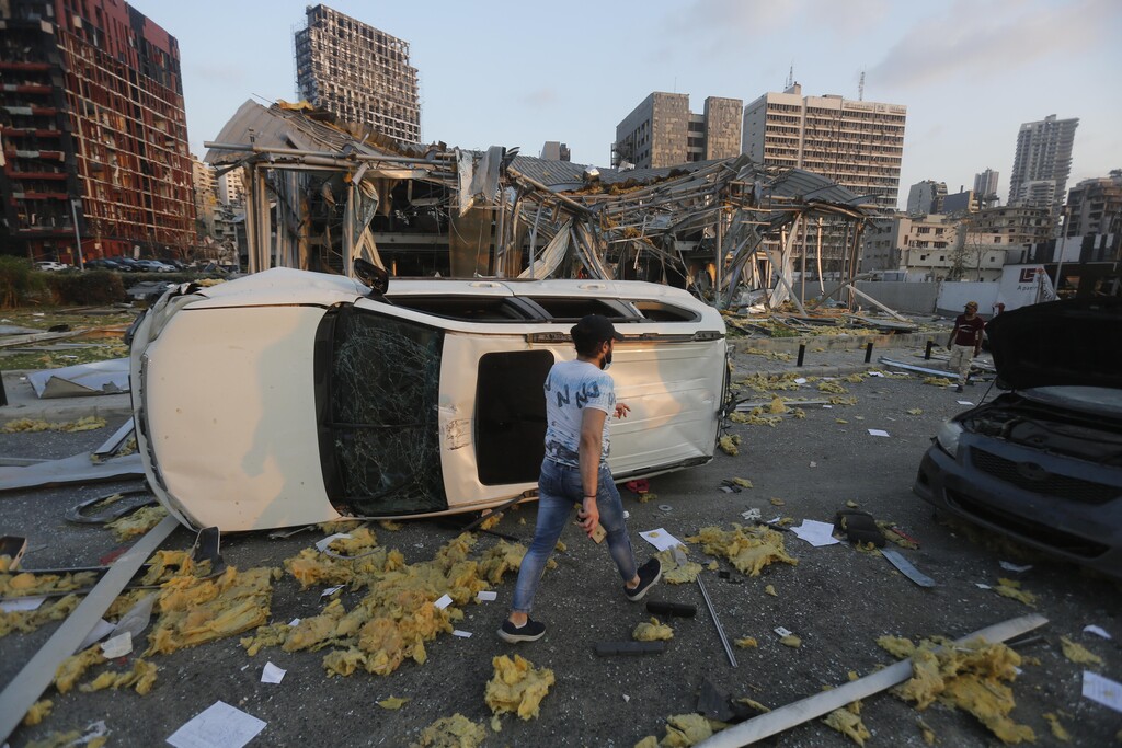 The aftermath of the explosion in Beirut port
